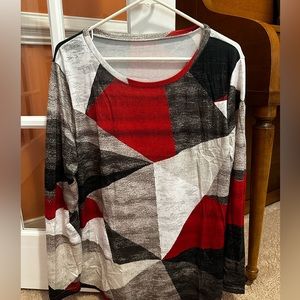 Long Sleeved, Lightweight Sweater (Geometric Print)